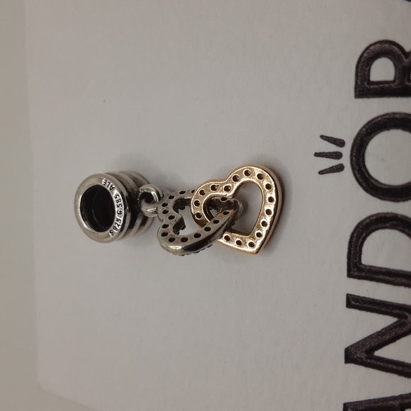 Authentic Pandora Interlocking Hearts Dangle Charm - Excellent Used Condition - Picture 3 of 7
